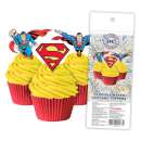 Edible Wafer Paper Cupcake Decorations - Superman